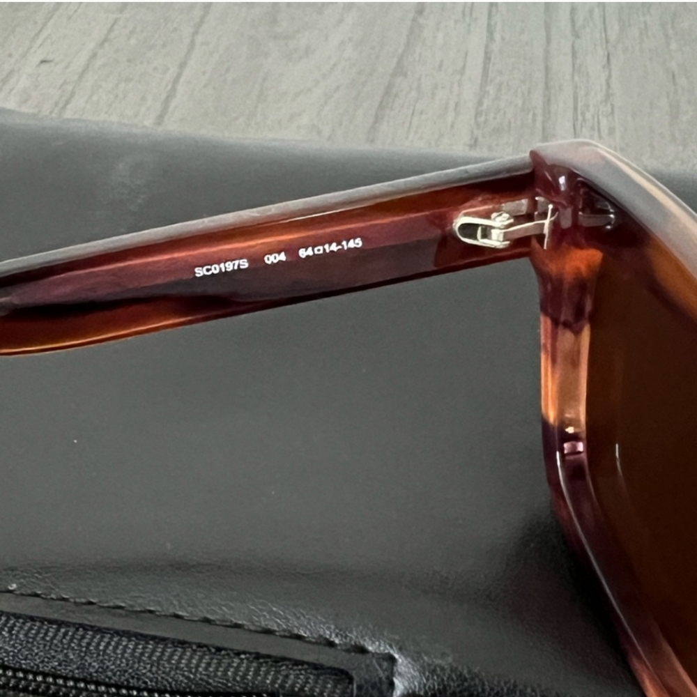 NWT HAVANA ORANGE STELLA McCARTNEY SC0197S 004 SQUARE SUNGLASSESS. ☆ - Picture 8 of 11